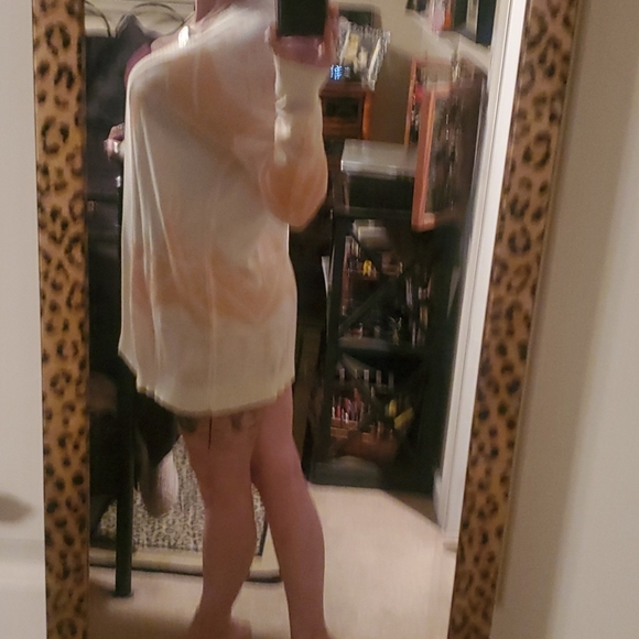 DEBUT Peach & Cream Cardigan Size M/L - Picture 2 of 6